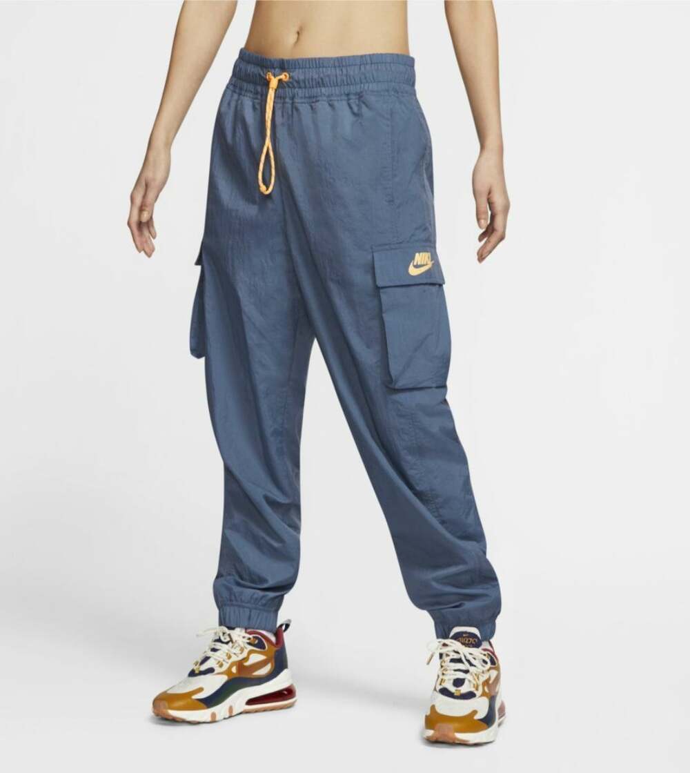 NIKE Sportswear Icon Clash Pants Jogger Size M Blue CV9046 Elastic Waist Pockets